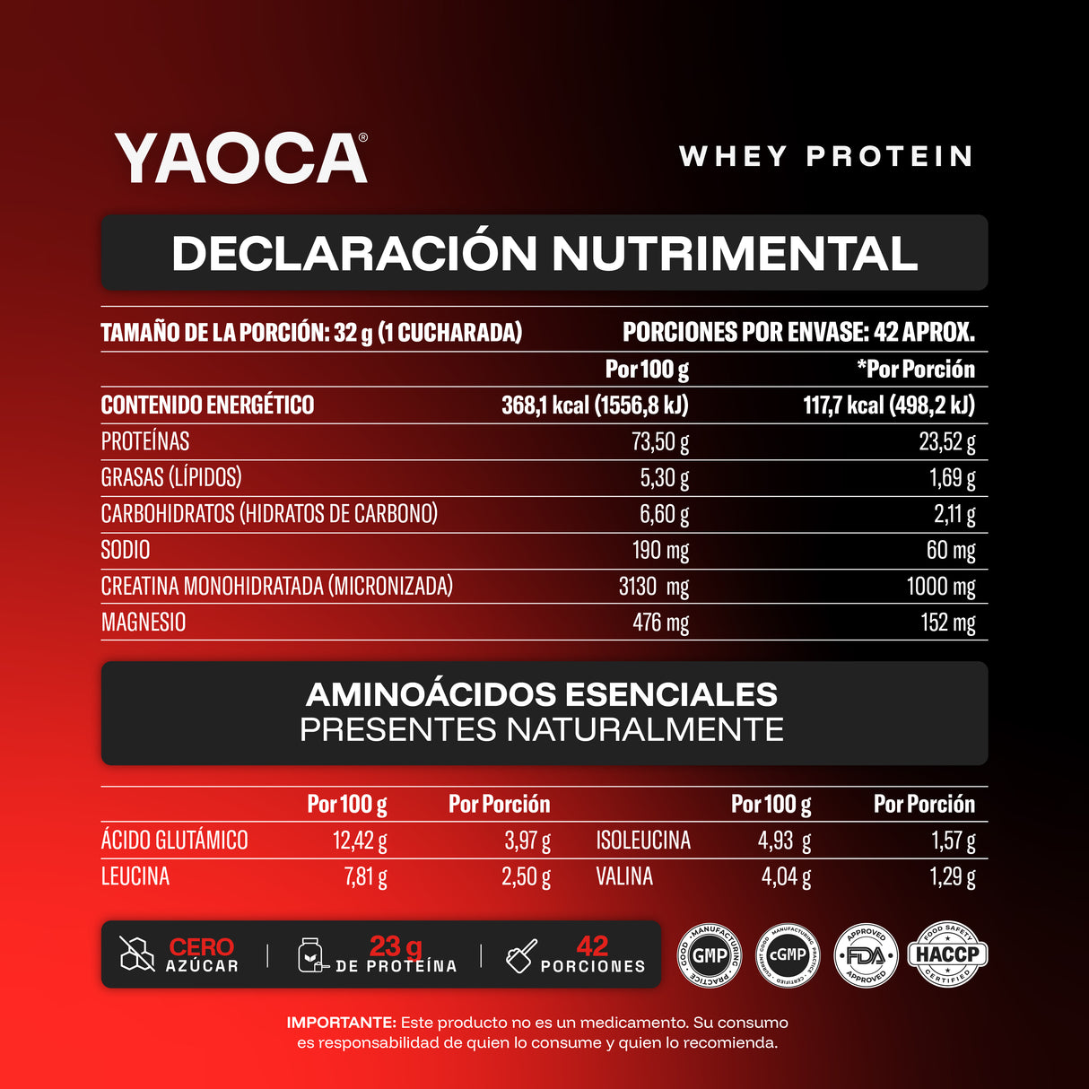 Proteína Whey , 3 lb, 23g de proteína enriquecida con creatina y magnesio