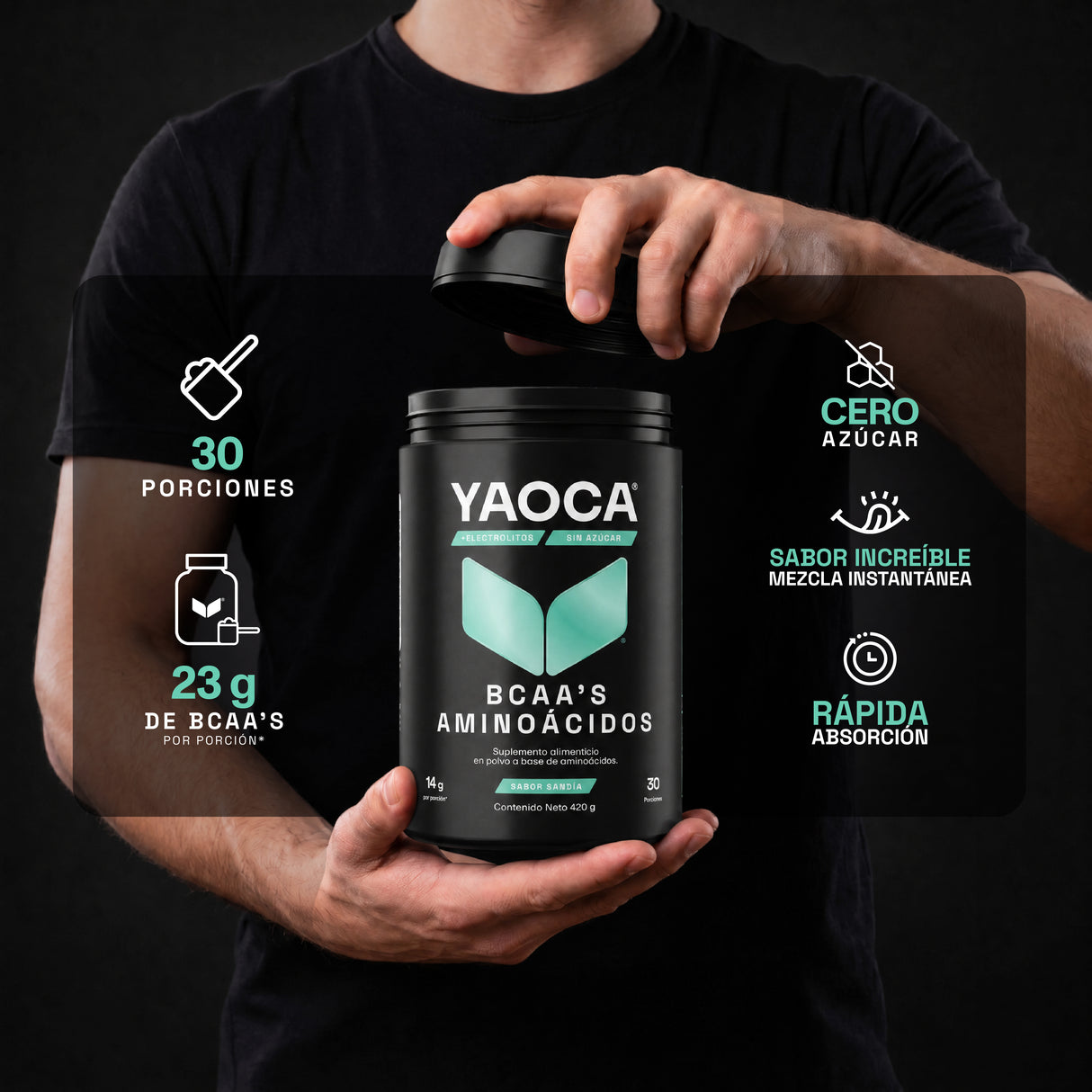 BCAA’s Yaoca – Aminoácidos que Favorecen la Recuperación y el Rendimiento (30 porciones)