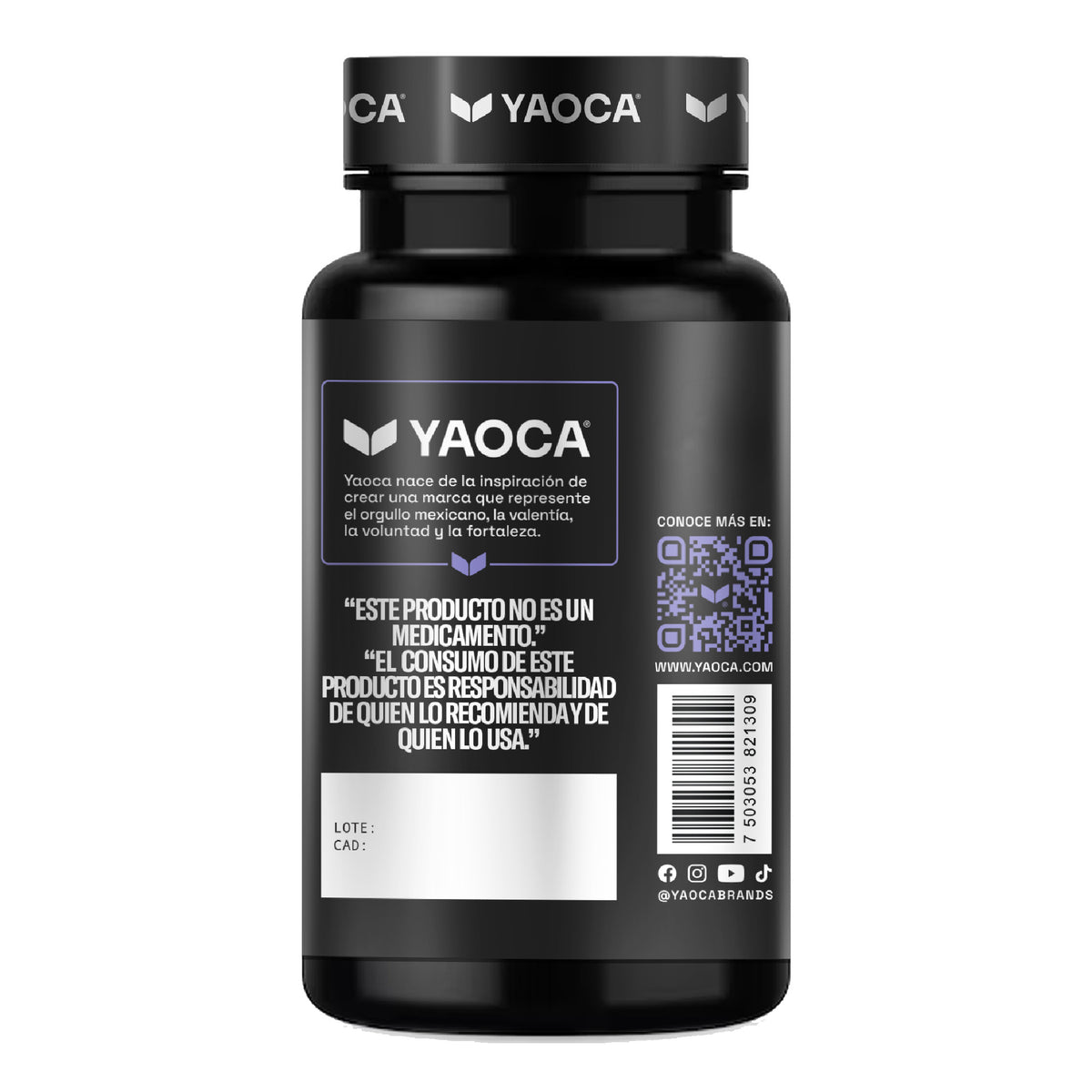 Citrato de Magnesio con Calcio y Colágeno Yaoca, 60 Cáps, Apoyo diario para músculos y huesos