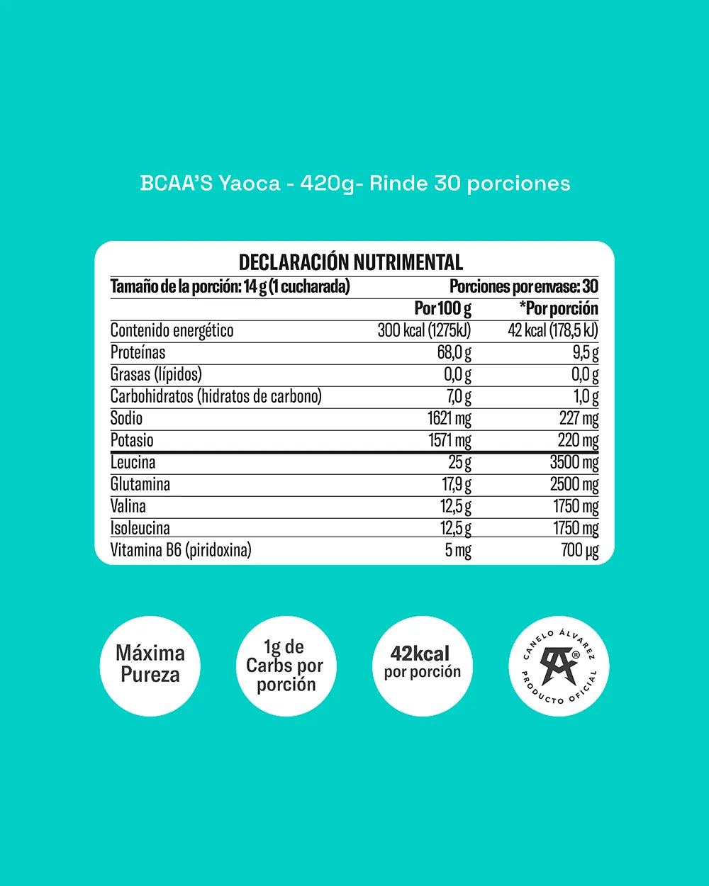 BCAA’s Yaoca – Aminoácidos que Favorecen la Recuperación y el Rendimiento (30 porciones)