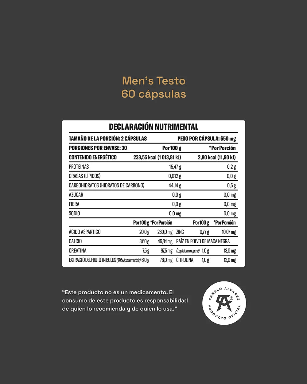 Men’s Testo Yaoca – Fuerza y energía, con creatina, tribulus y zinc (60 cápsulas)