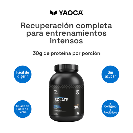 Proteína Isolate Performance | 30g de proteína con colágeno y probióticos (37 porciones)