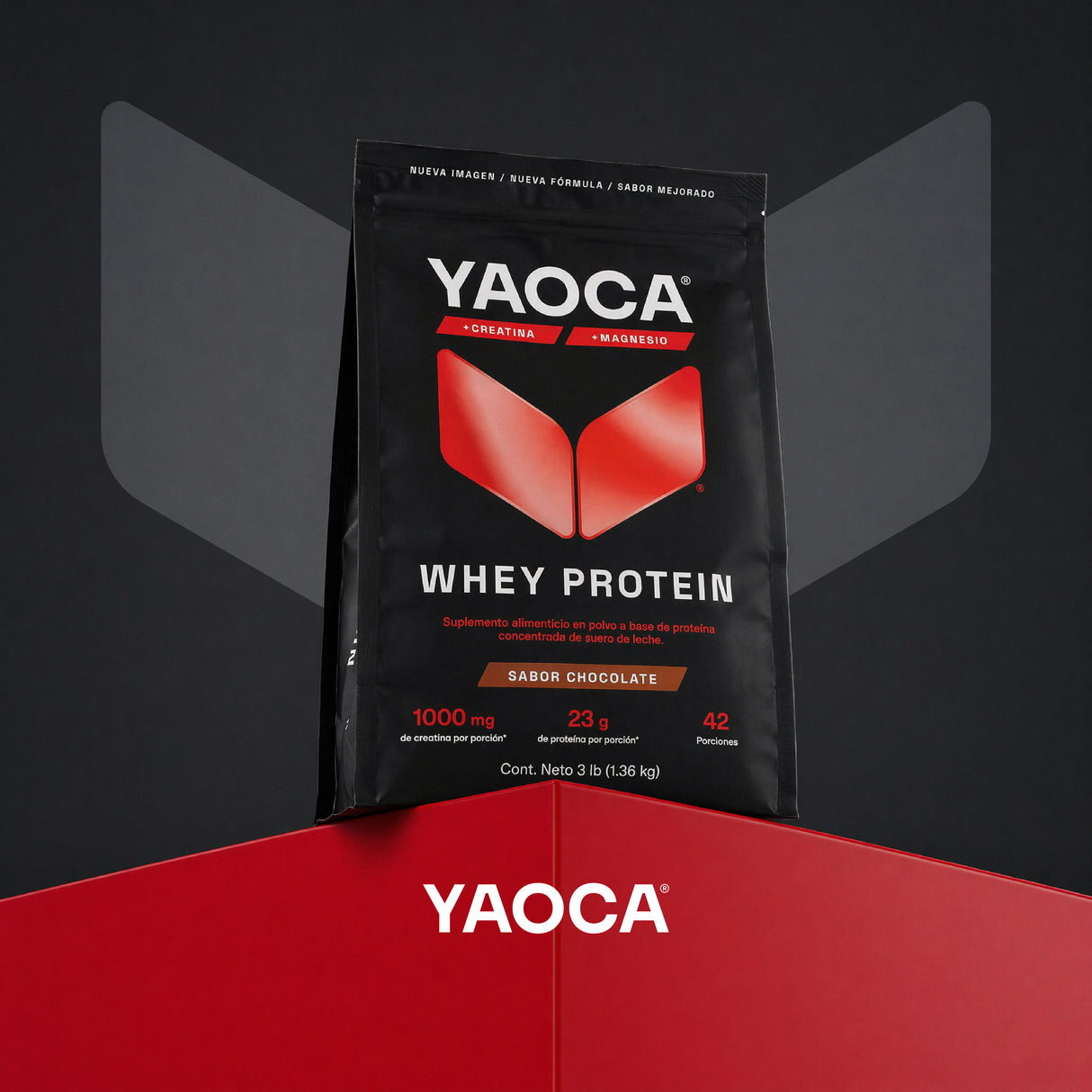 Proteína Whey , 3 lb, 23g de proteína enriquecida con creatina y magnesio