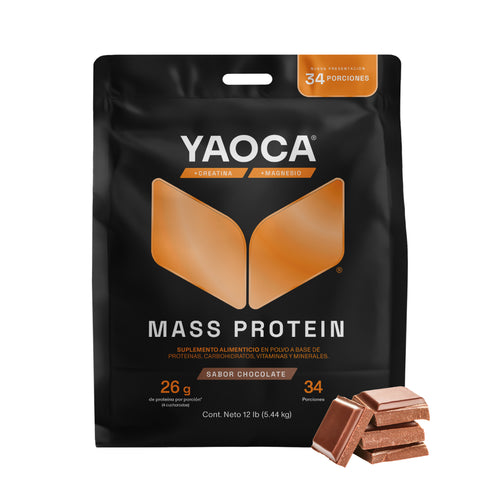 Proteína Mass Sabor Chocolate , 12 lb, 26g de proteína con creatina y magnesio