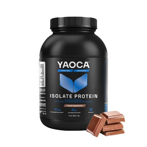 Proteína Isolate Sabor Chocolate , 1kg, 23g de proteína pura sin rellenos ni azúcar