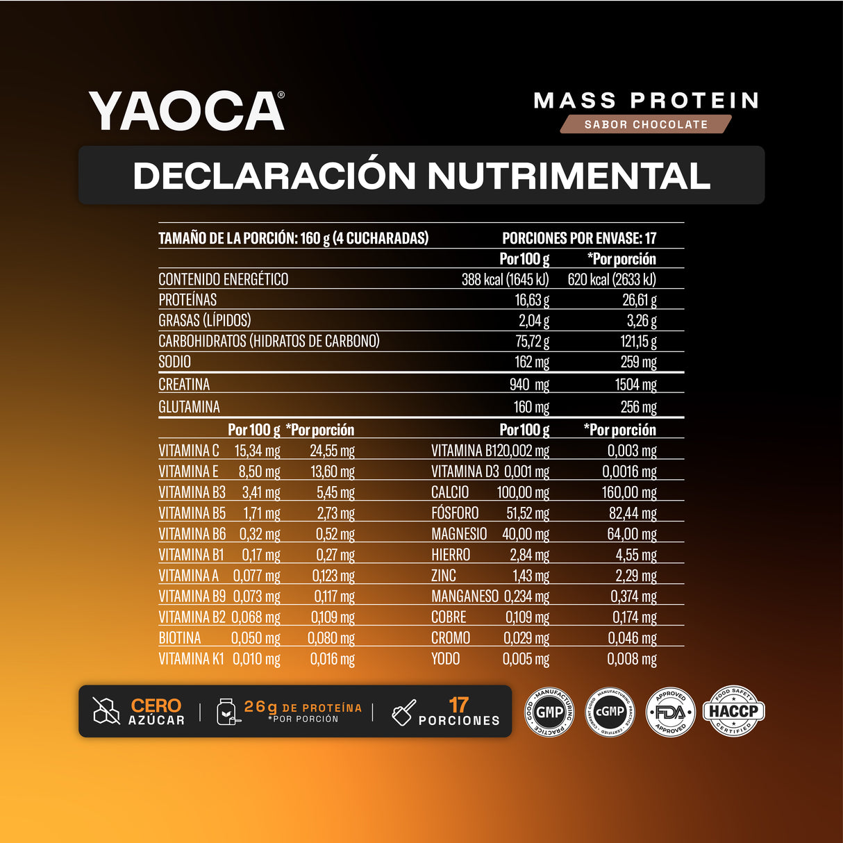 Proteína Mass 6 lb – 26g de Proteína con Creatina y Vitaminas para Mayor Energía y Recuperación