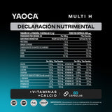 Multivitamínico Multi H 60 cáps, Fórmula hombre, Energía diaria y apoyo óseo con calcio y aminoácidos