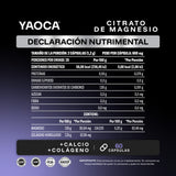 Citrato de Magnesio con Calcio y Colágeno Yaoca, 60 Cáps, Apoyo diario para músculos y huesos