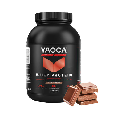 Proteína Whey , 1kg, 23g de proteína de máxima pureza con creatina y magnesio