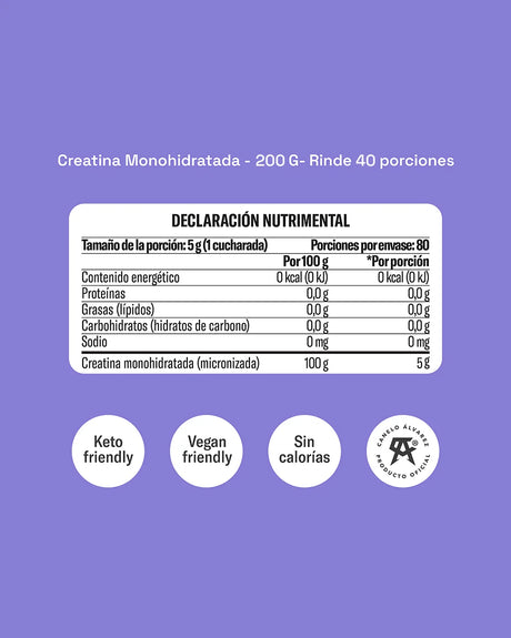 Creatina Monohidratada Yaoca 200g