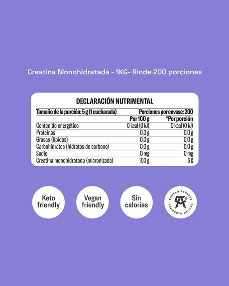 Creatina Monohidratada 1kg - Energía, Recuperación y Rendimiento en Cada Entrenamiento