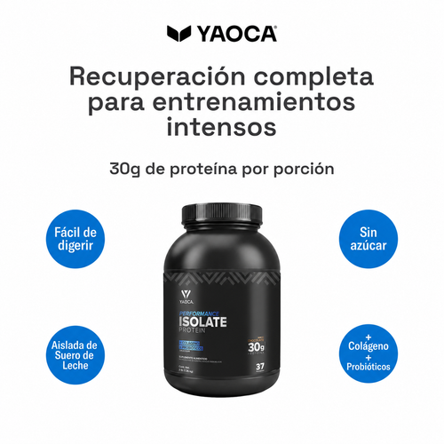 Proteína Isolate Performance , 3 lb , 30g de proteína con colágeno y probióticos + Creatina 1kg de regalo
