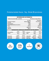 Proteína Isolate Chocolate 1kg - 23g de proteína pura, sin rellenos y sin azúcar