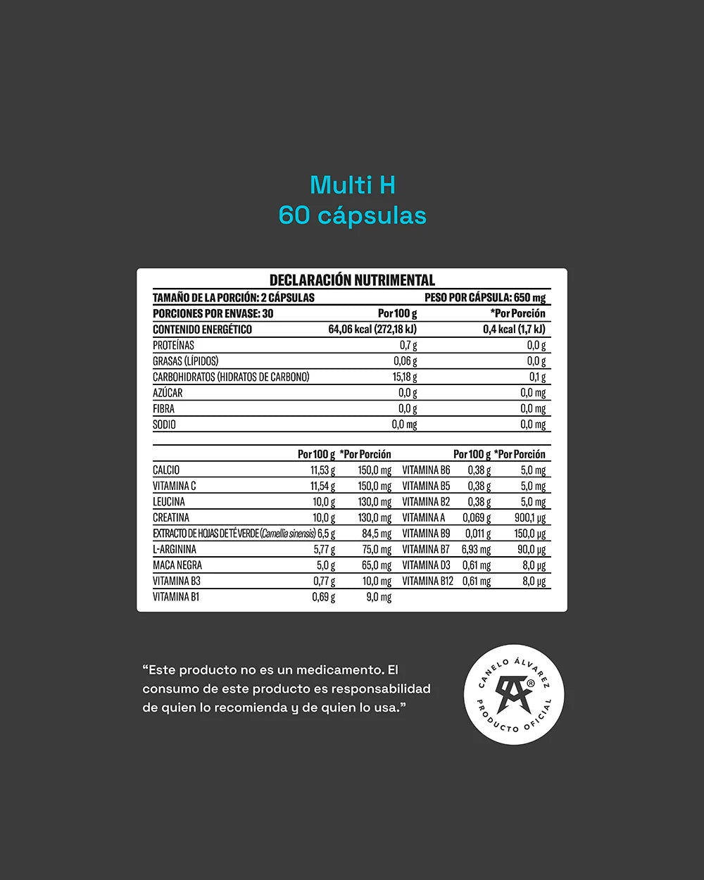 Multi H Yaoca - Energía y vitalidad diaria, apoyo óseo con calcio y aminoácidos