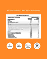 Pre-Workout Yaoca – Favorece tu Rendimiento con Beta-Alanina, Creatina y Vitaminas (60 porciones)