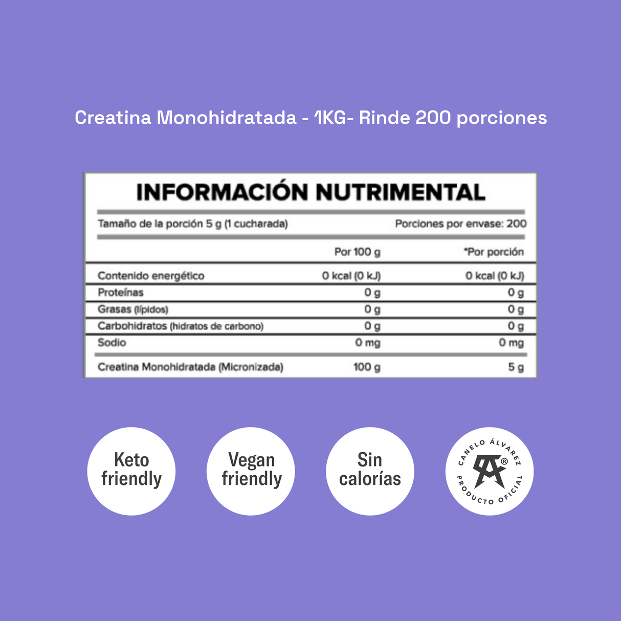 Creatina Monohidratada - Energía, Recuperación y Rendimiento en Cada Entrenamiento (1kg)