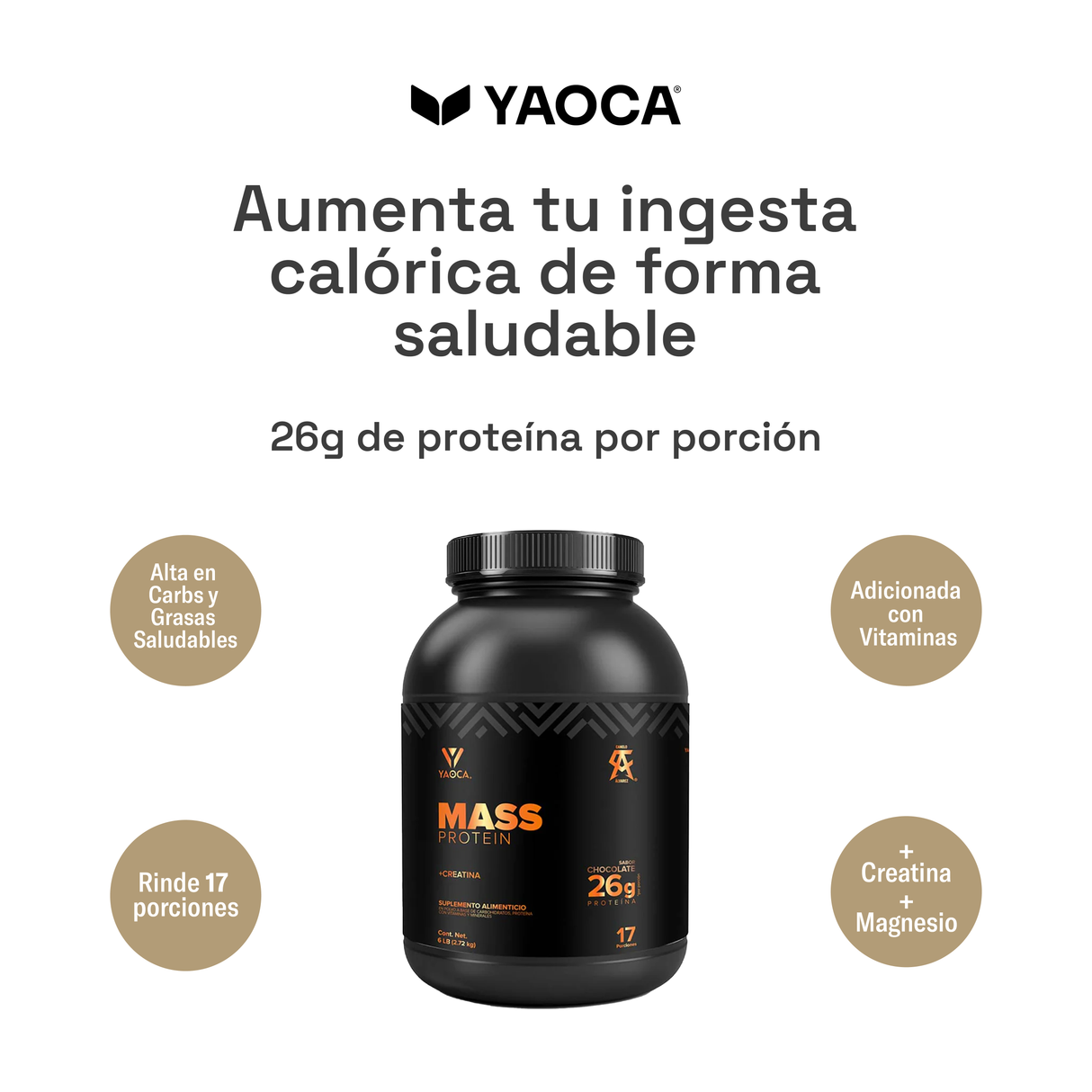 Proteína Mass – 26g de Proteína con Creatina y Vitaminas para Mayor Energía y Recuperación