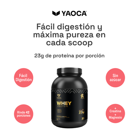 Proteína Whey - Fórmula exclusiva ligera con Creatina y Magnesio, 23g de proteína