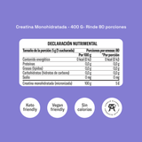 Creatina Monohidratada Micronizada Yaoca 400 g – 5 g por porción, rendimiento y potencia