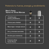 Men’s Testo Yaoca – Fuerza y energía, con creatina, tribulus y zinc (60 cápsulas)