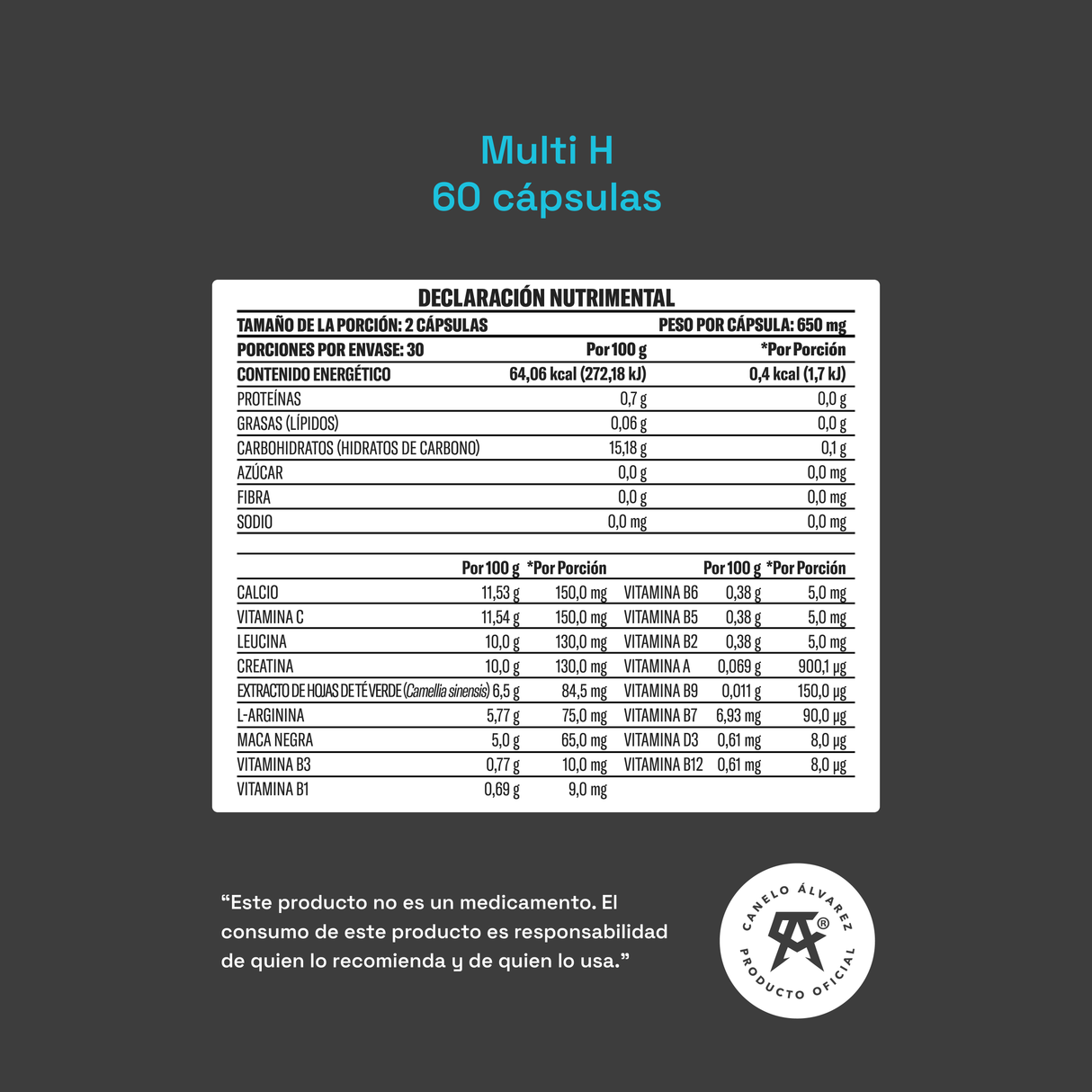 Multi H Yaoca - Energía y vitalidad diaria, apoyo óseo con calcio y aminoácidos
