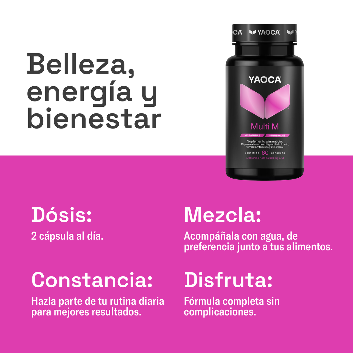 Multi M Yaoca – Belleza y energía diaria, con colágeno hidrolizado y vitaminas
