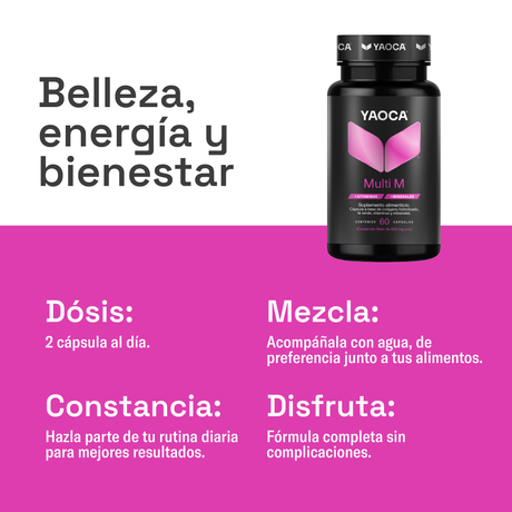 Multi M Yaoca – Belleza y energía diaria, con colágeno hidrolizado y vitaminas