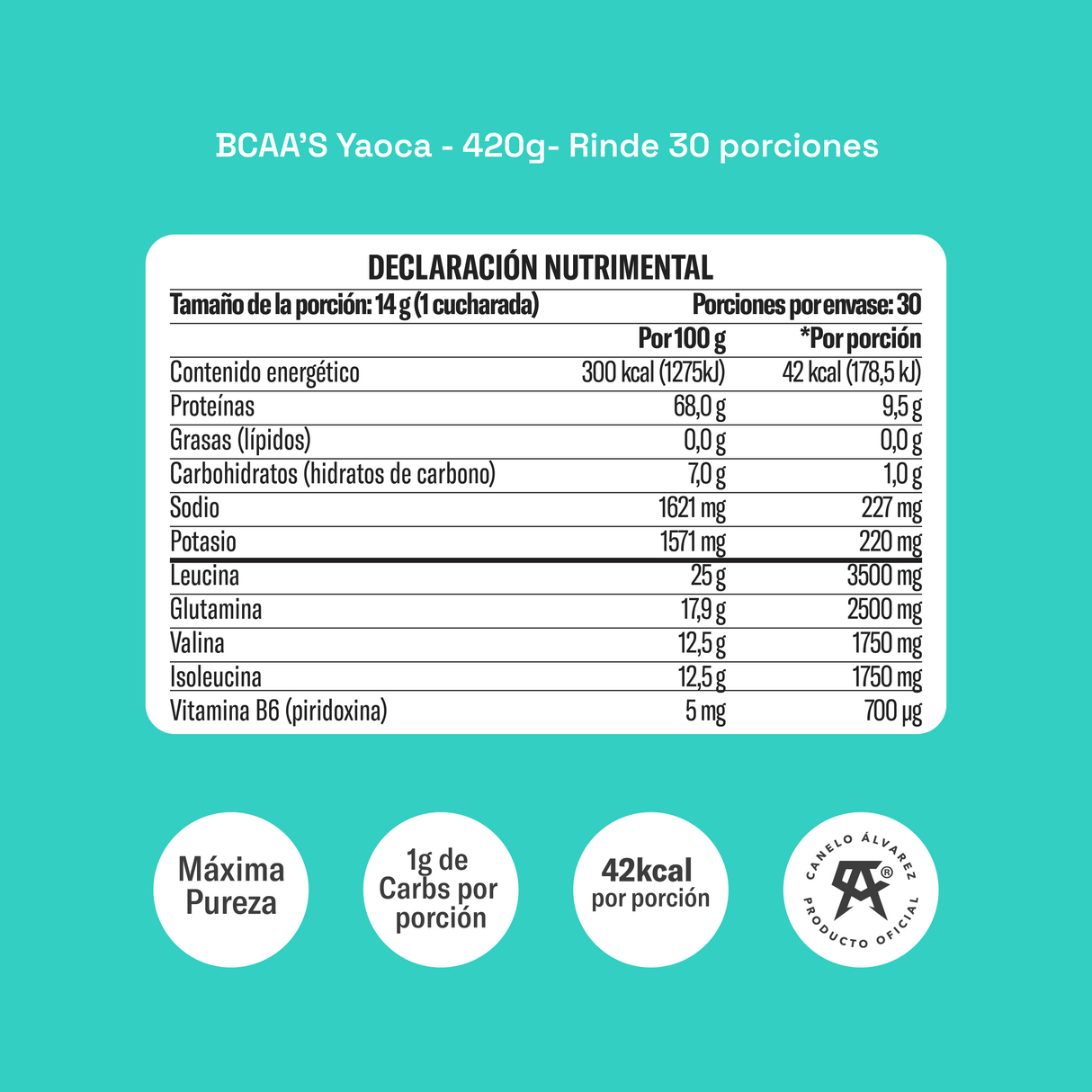 BCAA’s Yaoca – Aminoácidos que Favorecen la Recuperación y el Rendimiento (30 porciones)