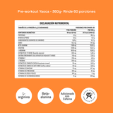 Pre-Workout Yaoca – Favorece tu Rendimiento con Beta-Alanina, Creatina y Vitaminas (60 porciones)